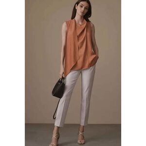 Reiss Joanne Slim Fit Tailored Trousers 8 Womens egg shell
